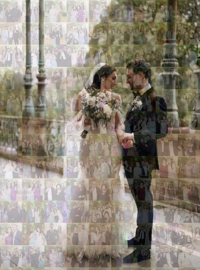 Foto-Mosaik aus Gästefotos als Gästebuch für die Hochzeit