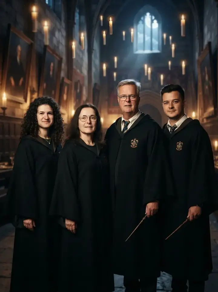 Gruppenbild in einer magischen Szenerie